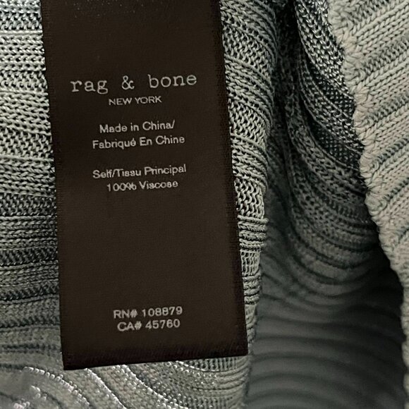 Rag & Bone Alyssa Ribbed V-Neck Sweater - Lake Blue - Size Small - Picture 6 of 8